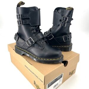 Dr. Martens NEW 1490 Joska Smooth Harness Black Lace Up 10 Eyelet Combat Boot